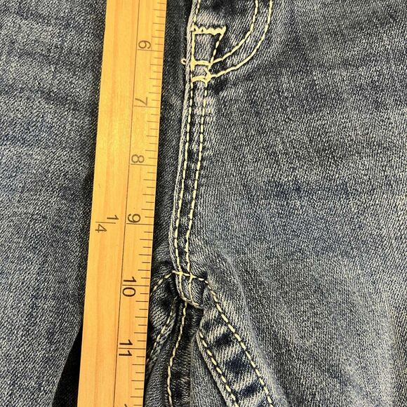 Vigoss Jeans Women 24 Slim Boot Mid Rise Medium Wash Stretch Denim Embroidered - Picture 9 of 9